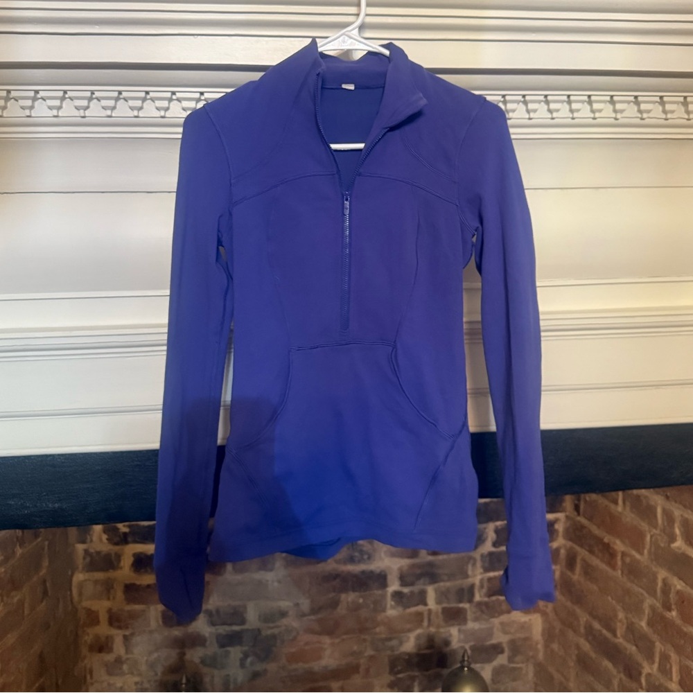 Lululemon Quarter Zip Pullover Womens size 4 White Cropped Mock Neck Running